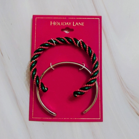 Holiday Lane Braclets Green & Red And Silver - Picture 3 of 4